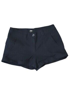 H&M Navy High-Waist Tailored Shorts